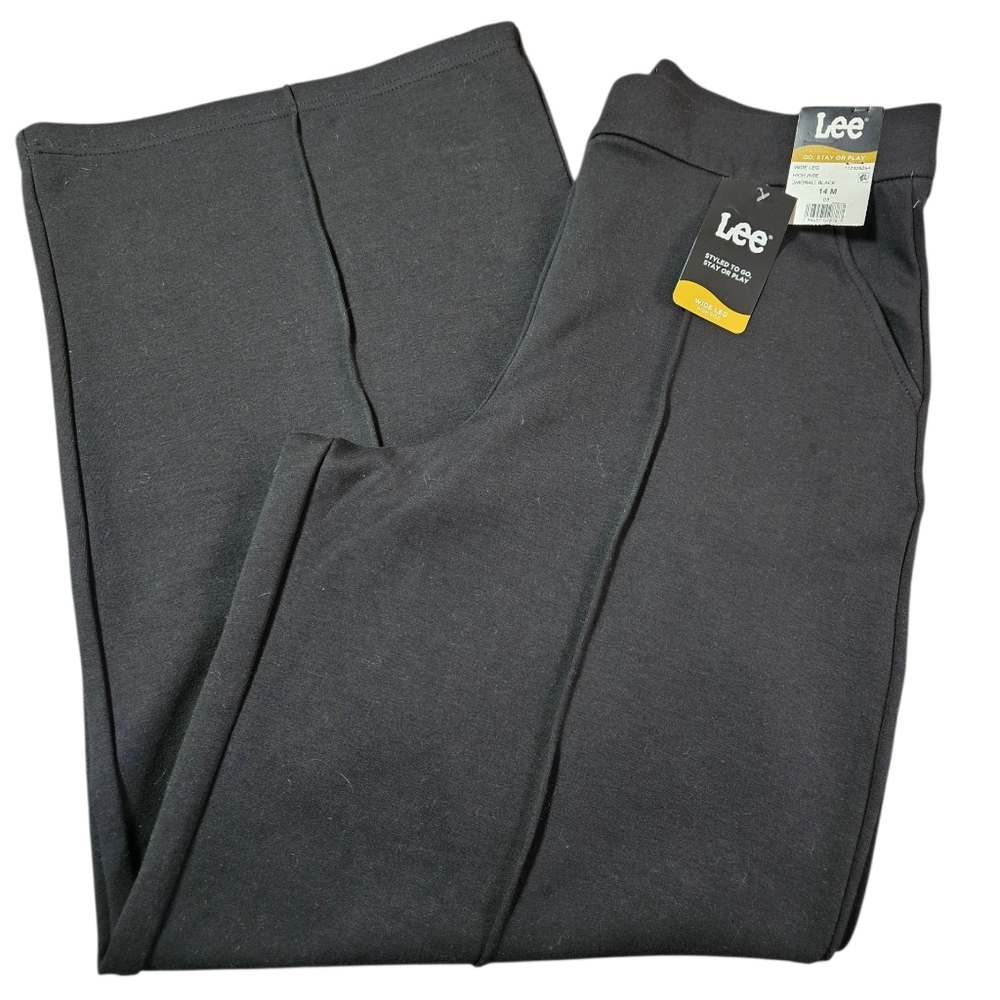 Lee Women's Black Wide-Leg High-rise Unionall Pull-On Pants